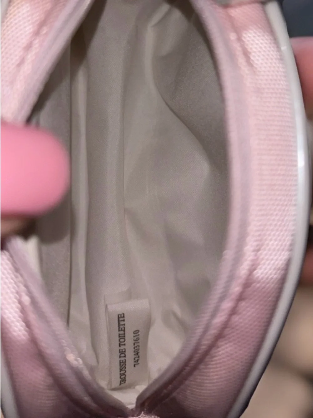 Christian Dior Pink/White Nylon #2 Trousse with Patent Bow Detail - Picture 8 of 10
